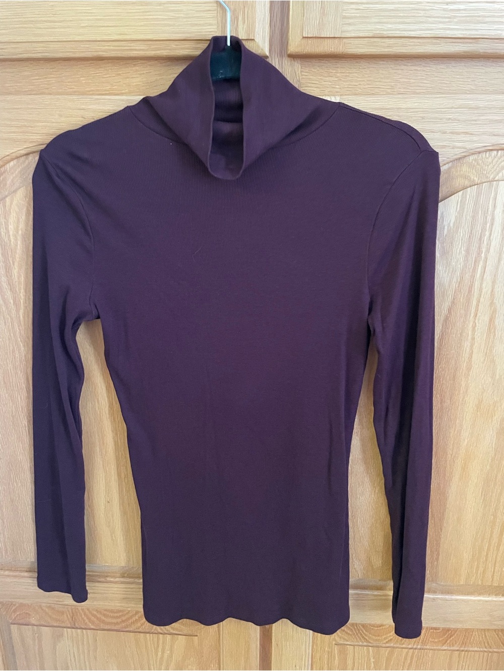 A New Day- Women's Long Sleeve Turtleneck Top - Dark Plum